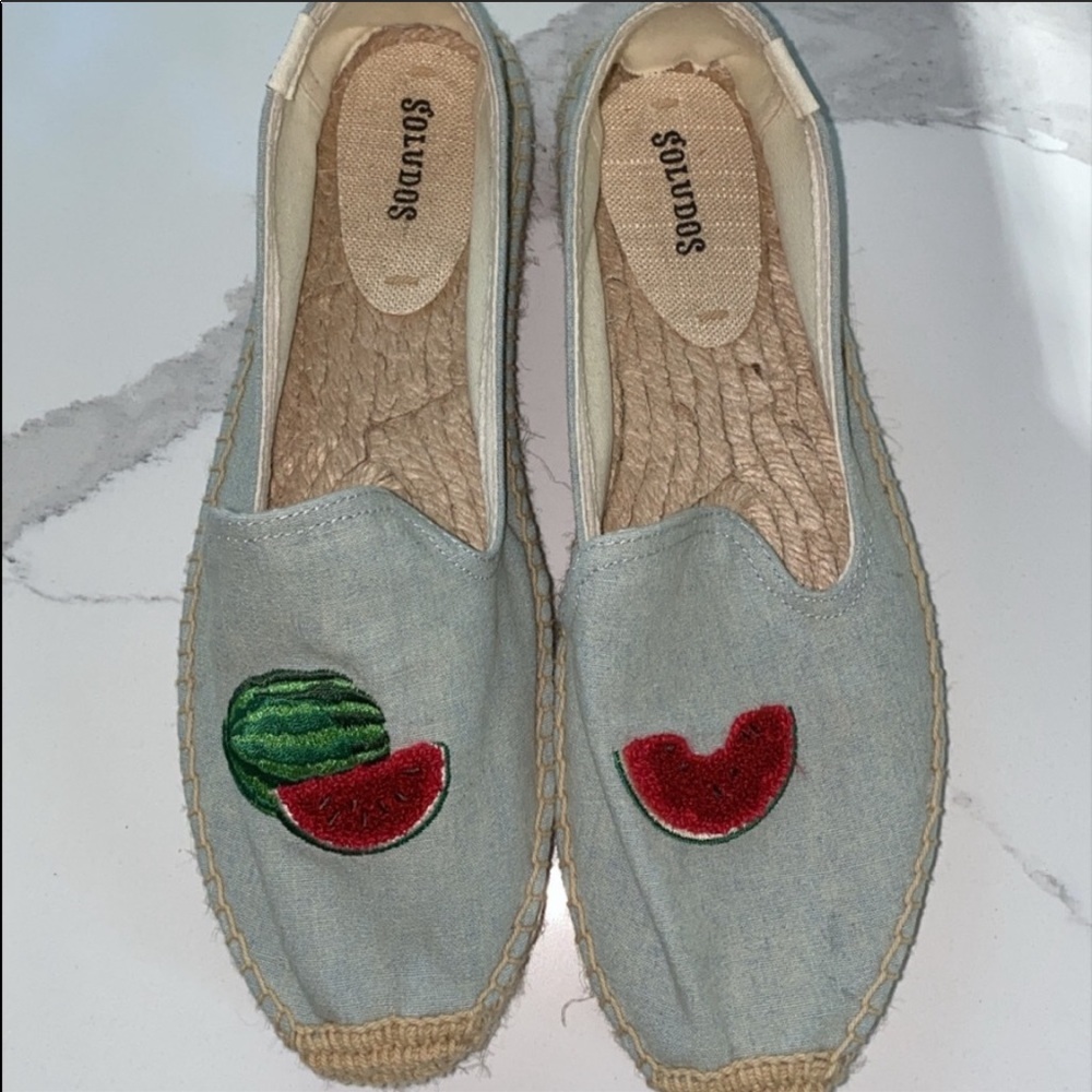 SOLUDOS WATERMELON SHOES 🍉 BLUE ESPADRILLES 9.5 NEW - Picture 3 of 7